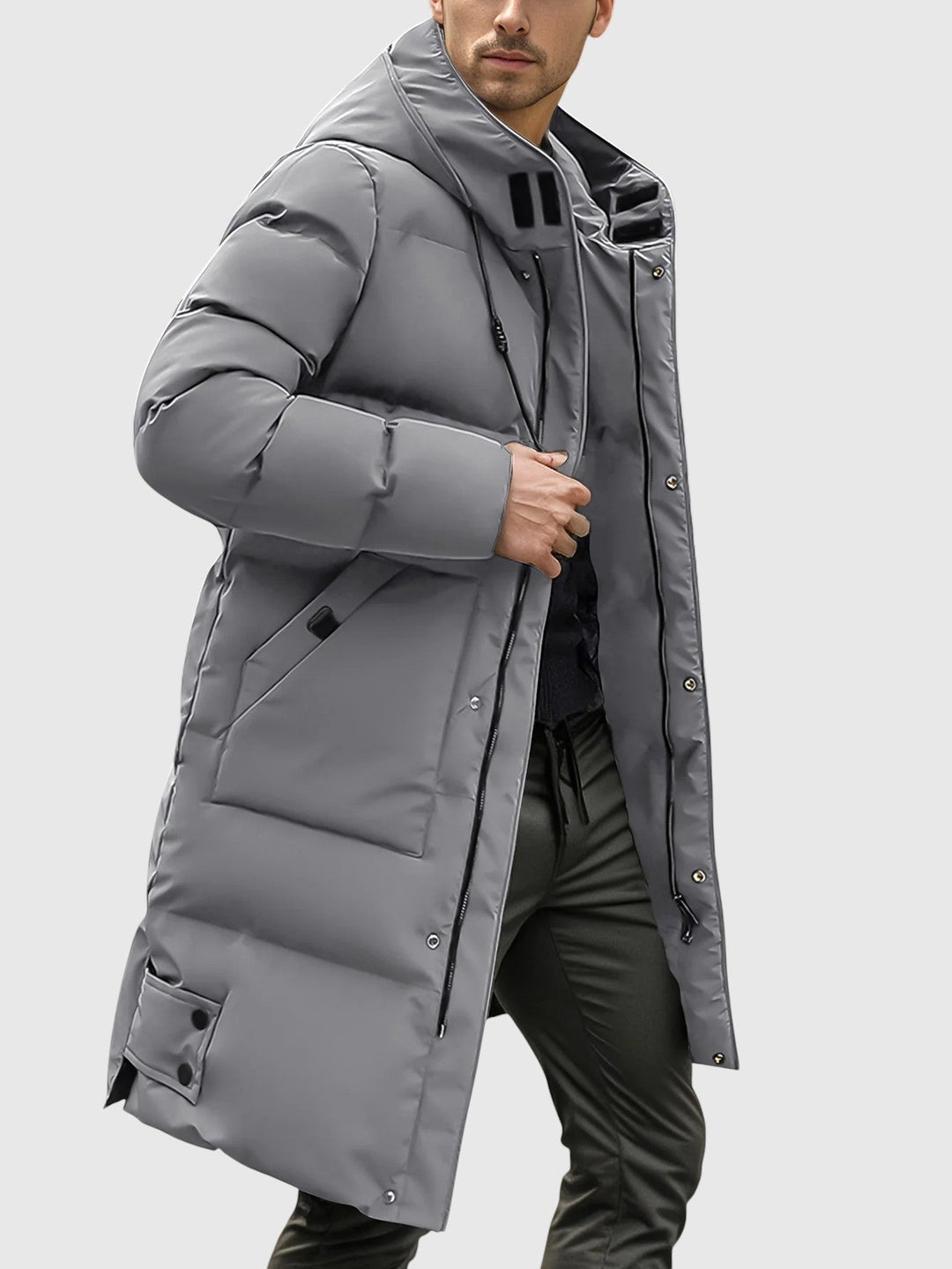 Γιαν – Πουπουλένιο μακρύ παλτό με κουκούλα