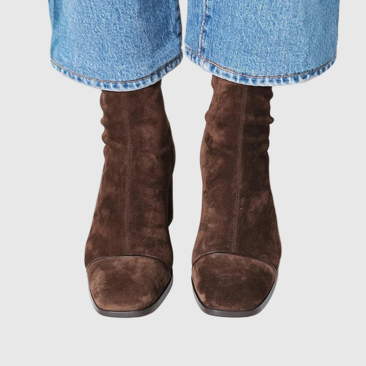 Ιβόν – Εlegant μπότες από σουέτ με τακούνι