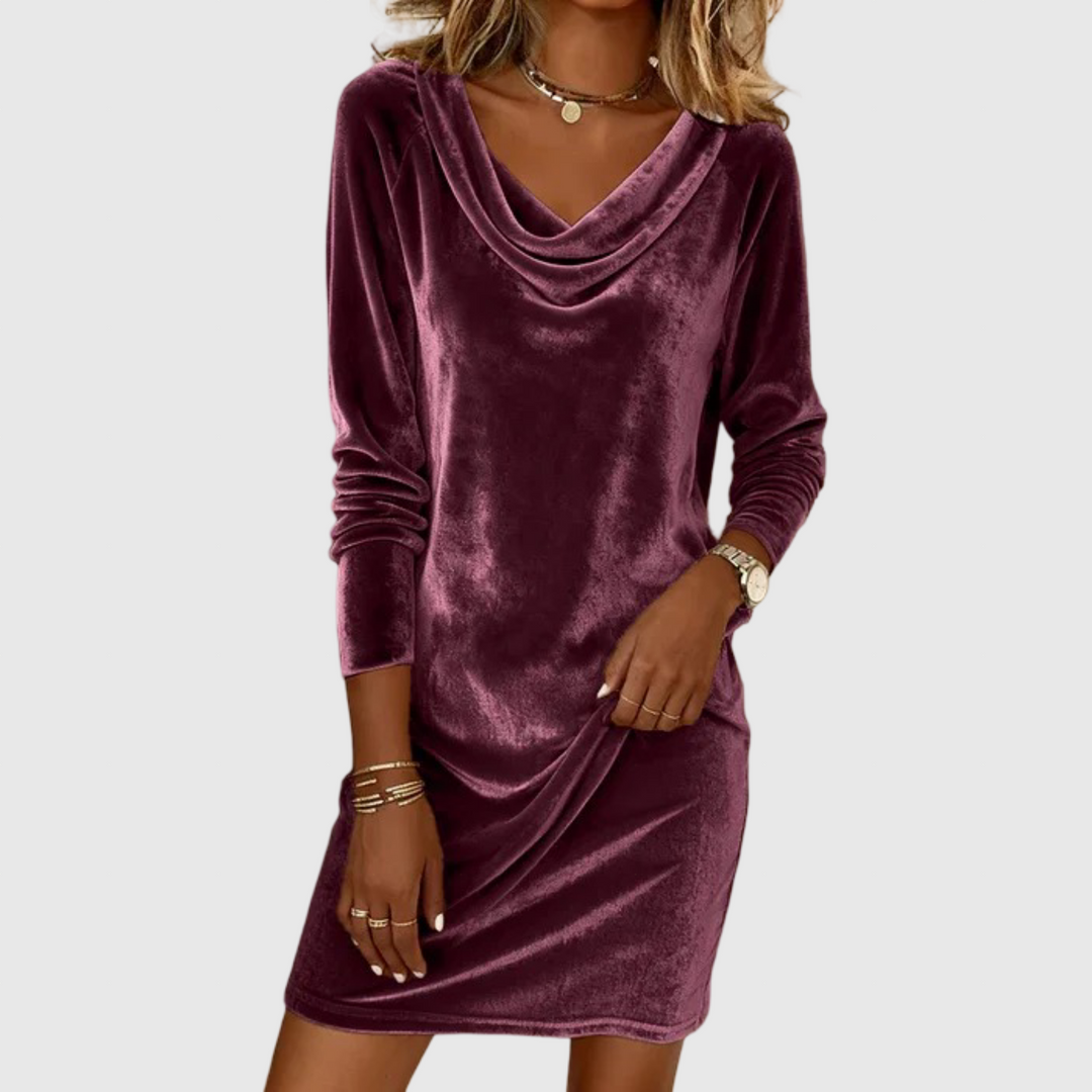 Frosina | Φόρεμα βελούδο με χαλαρή γραμμή