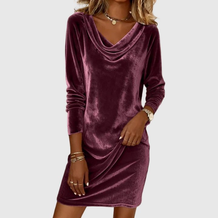 Frosina | Φόρεμα βελούδο με χαλαρή γραμμή