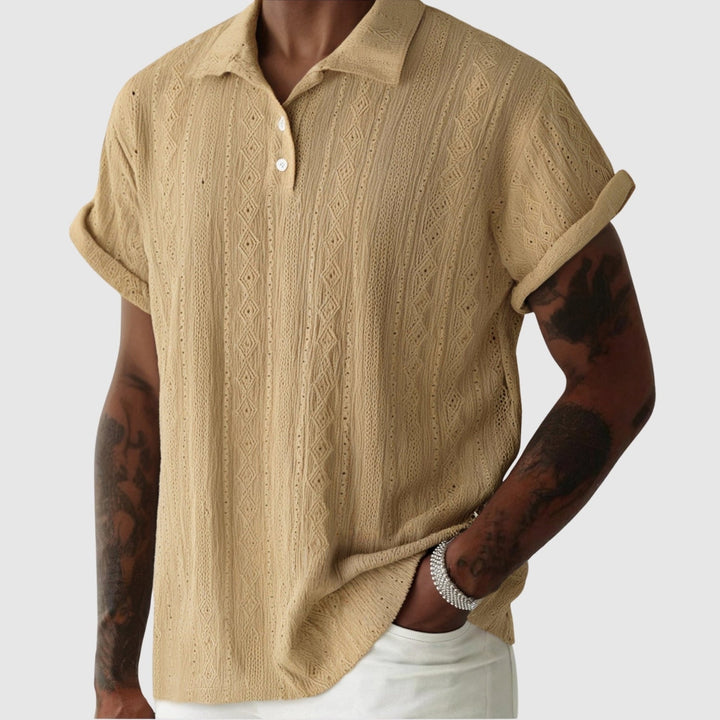 Λιμπουσέ – Απαλή πλεκτή πόλο με υφασμάτινο σχέδιο