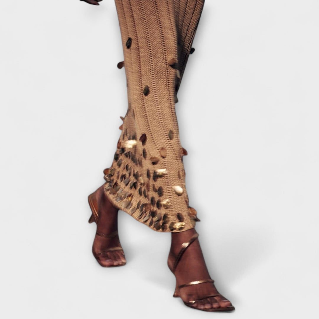 Καθλίν - Φόρεμα Maxi Goldigs σε Πλέξη