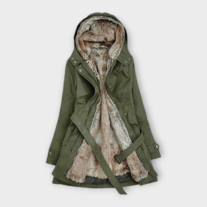 Μίκα - Ζεστό παλτό με δερμάτινη επένδυση