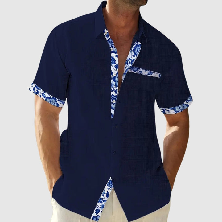 Λιμπουσέ – Πουκάμισο με κοντά μανίκια και αντίθετες λεπτομέρειες