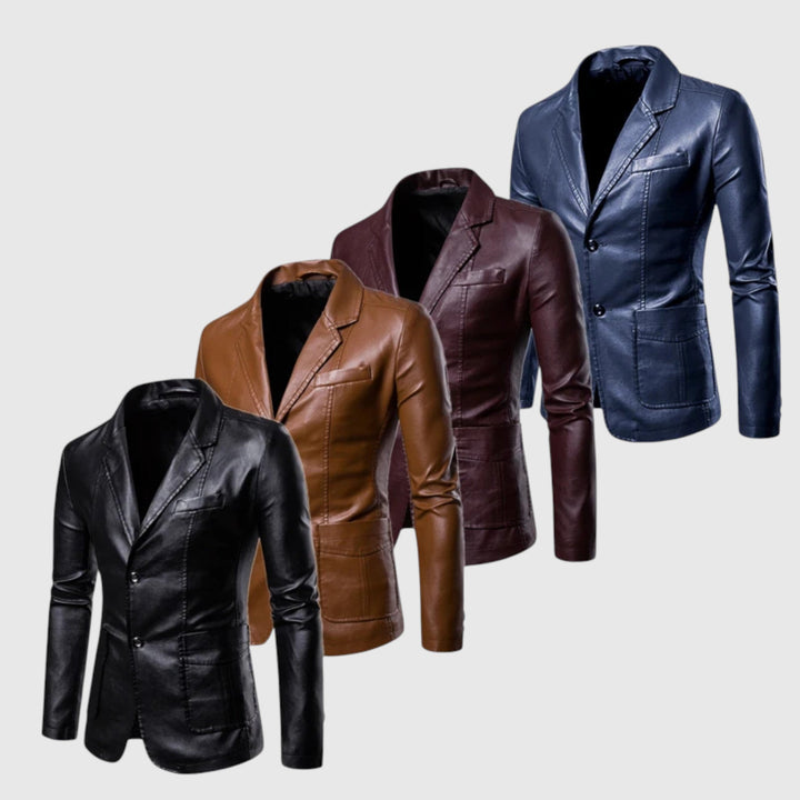 Στέφανος-Κομψό δερμάτινο μπουφάν