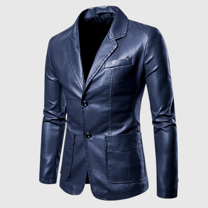 Στέφανος-Κομψό δερμάτινο μπουφάν