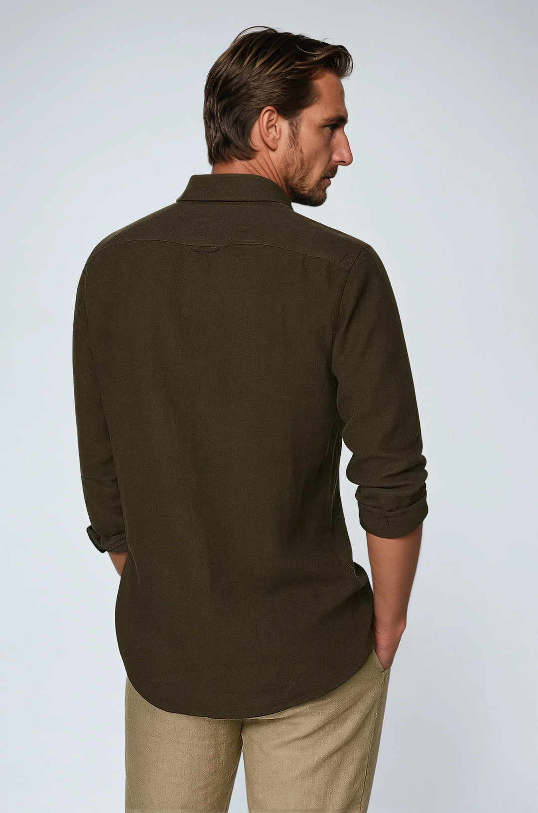 Εσπαντρίγια Λινέν Μπλουζάκι - Σκούρο Καφέ