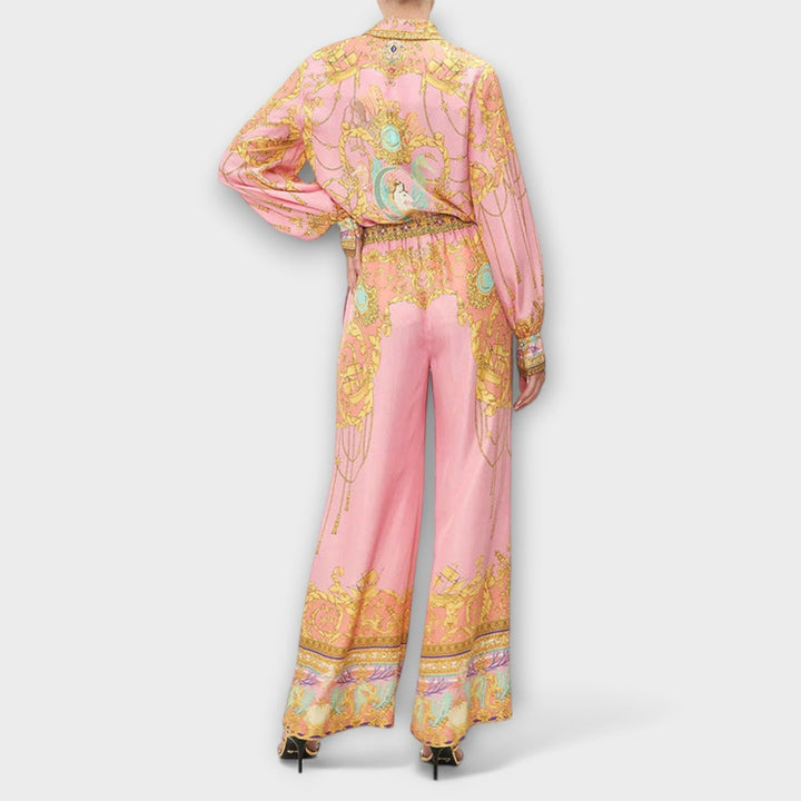 Sage - Σετ Χαλαρού Μπλουζιού και Παντελονιού με Ελαστική Μέση