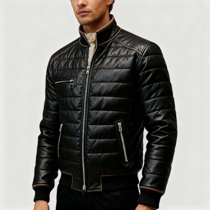 ΜΠΡΟΥΝΟΝ - Πολυτελές επενδεδυμένο μπουφάν με βελούδινη επένδυση